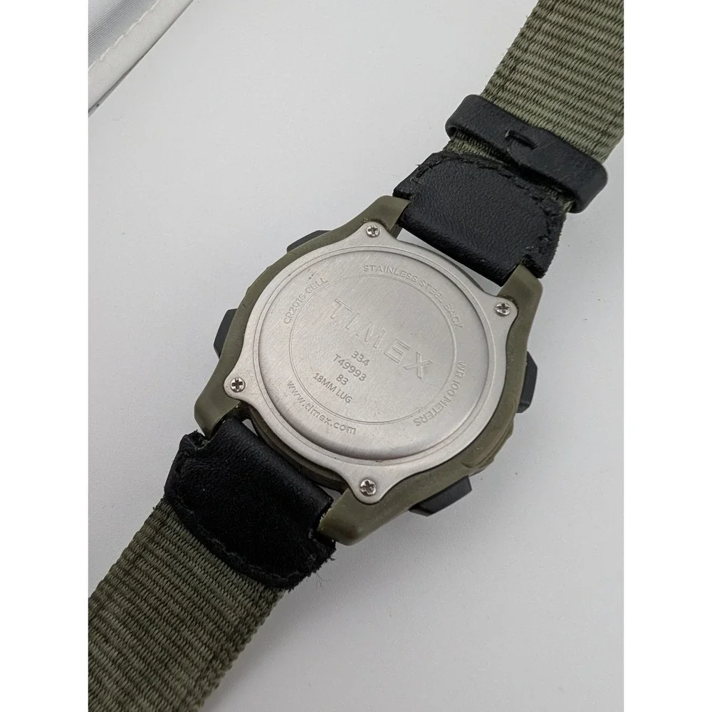 Timex Expedition Indiglo Watch 42mm Black & Green T49993 - New Battery‎